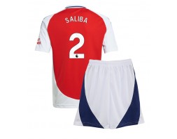 Arsenal William Saliba #2 Hemmatröja Barn 2024-25 Kortärmad (+ Korta byxor)