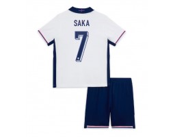 England Bukayo Saka #7 Hemmatröja Barn EM 2024 Kortärmad (+ Korta byxor)