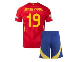 Spanien Lamine Yamal #19 Hemmatröja Barn EM 2024 Kortärmad (+ Korta byxor)