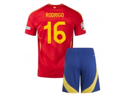 Spanien Rodri Hernandez #16 Hemmatröja Barn EM 2024 Kortärmad (+ Korta byxor)