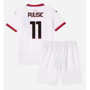 AC Milan Christian Pulisic #11 Bortatröja Barn 2024-25 Kortärmad (+ Korta byxor)