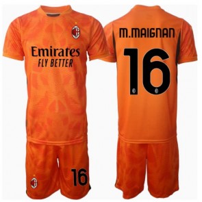 AC Milan Mike Maignan #16 Målvakt Bortatröja Barn 2024-25 Kortärmad (+ Korta byxor)