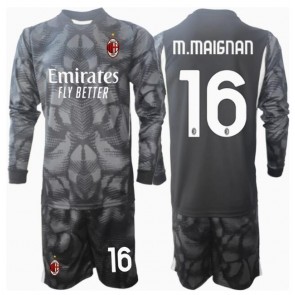 AC Milan Mike Maignan #16 Målvakt Hemmatröja Barn 2024-25 Långärmad (+ Korta byxor)