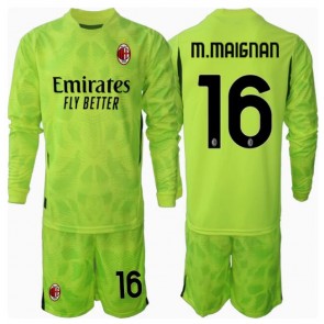 AC Milan Mike Maignan #16 Målvakt Tredje Tröja Barn 2024-25 Långärmad (+ Korta byxor)