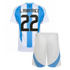 Argentina Lautaro Martinez #22 Hemmatröja Barn Copa America 2024 Kortärmad (+ Korta byxor)