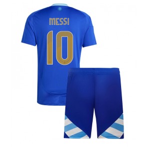 Argentina Lionel Messi #10 Bortatröja Barn Copa America 2024 Kortärmad (+ Korta byxor)
