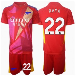 Arsenal David Raya #22 Målvakt Bortatröja Barn 2024-25 Kortärmad (+ Korta byxor)