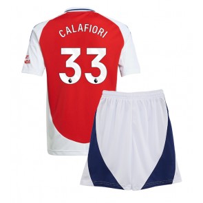 Arsenal Riccardo Calafiori #33 Hemmatröja Barn 2024-25 Kortärmad (+ Korta byxor)