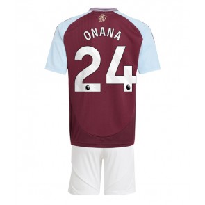 Aston Villa Amadou Onana #24 Hemmatröja Barn 2024-25 Kortärmad (+ Korta byxor)