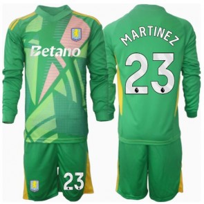 Aston Villa Emiliano Martinez #23 Målvakt Hemmatröja Barn 2024-25 Långärmad (+ Korta byxor)