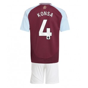 Aston Villa Ezri Konsa #4 Hemmatröja Barn 2024-25 Kortärmad (+ Korta byxor)