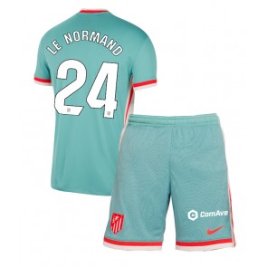 Atletico Madrid Robin Le Normand #24 Bortatröja Barn 2024-25 Kortärmad (+ Korta byxor)