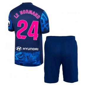 Atletico Madrid Robin Le Normand #24 Tredje Tröja Barn 2024-25 Kortärmad (+ Korta byxor)
