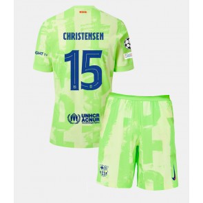 Barcelona Andreas Christensen #15 Tredje Tröja Barn 2024-25 Kortärmad (+ Korta byxor)