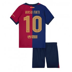 Barcelona Ansu Fati #10 Hemmatröja Barn 2024-25 Kortärmad (+ Korta byxor)