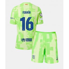 Barcelona Fermin Lopez #16 Tredje Tröja Barn 2024-25 Kortärmad (+ Korta byxor)