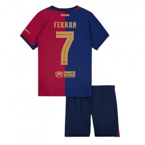 Barcelona Ferran Torres #7 Hemmatröja Barn 2024-25 Kortärmad (+ Korta byxor)