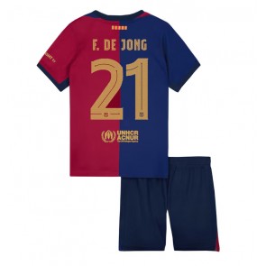 Barcelona Frenkie de Jong #21 Hemmatröja Barn 2024-25 Kortärmad (+ Korta byxor)