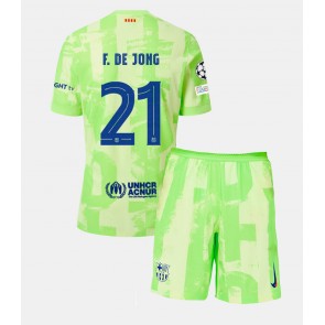 Barcelona Frenkie de Jong #21 Tredje Tröja Barn 2024-25 Kortärmad (+ Korta byxor)
