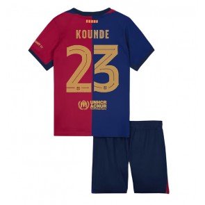Barcelona Jules Kounde #23 Hemmatröja Barn 2024-25 Kortärmad (+ Korta byxor)