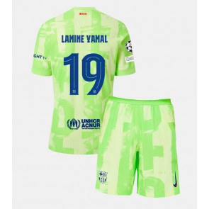 Barcelona Lamine Yamal #19 Tredje Tröja Barn 2024-25 Kortärmad (+ Korta byxor)