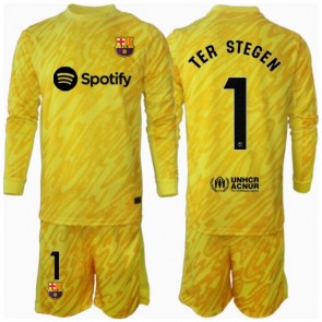 Barcelona Ter Stegen #1 Målvakt Hemmatröja Barn 2024-25 Långärmad (+ Korta byxor)