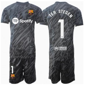Barcelona Ter Stegen #1 Målvakt Tredje Tröja Barn 2024-25 Kortärmad (+ Korta byxor)