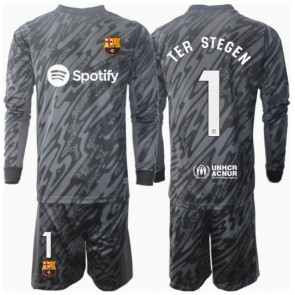 Barcelona Ter Stegen #1 Målvakt Tredje Tröja Barn 2024-25 Långärmad (+ Korta byxor)