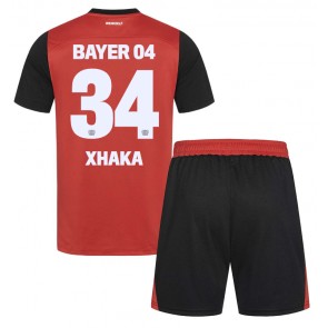 Bayer Leverkusen Granit Xhaka #34 Hemmatröja Barn 2024-25 Kortärmad (+ Korta byxor)