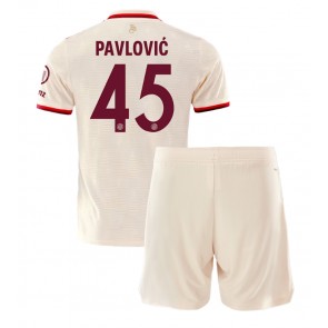 Bayern Munich Aleksandar Pavlovic #45 Tredje Tröja Barn 2024-25 Kortärmad (+ Korta byxor)