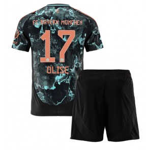Bayern Munich Michael Olise #17 Bortatröja Barn 2024-25 Kortärmad (+ Korta byxor)