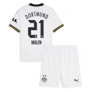 Borussia Dortmund Donyell Malen #21 Tredje Tröja Barn 2024-25 Kortärmad (+ Korta byxor)