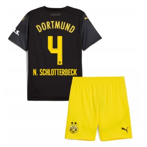Borussia Dortmund Nico Schlotterbeck #4 Bortatröja Barn 2024-25 Kortärmad (+ Korta byxor)