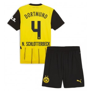 Borussia Dortmund Nico Schlotterbeck #4 Hemmatröja Barn 2024-25 Kortärmad (+ Korta byxor)