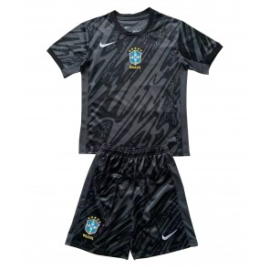 Brasilien Målvakt Bortatröja Barn Copa America 2024 Kortärmad (+ Korta byxor)