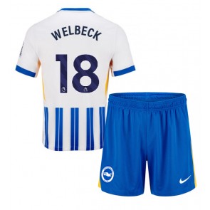 Brighton Danny Welbeck #18 Hemmatröja Barn 2024-25 Kortärmad (+ Korta byxor)