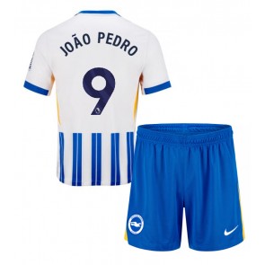Brighton Joao Pedro #9 Hemmatröja Barn 2024-25 Kortärmad (+ Korta byxor)