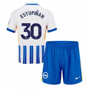 Brighton Pervis Estupinan #30 Hemmatröja Barn 2024-25 Kortärmad (+ Korta byxor)