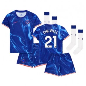 Chelsea Ben Chilwell #21 Hemmatröja Barn 2024-25 Kortärmad (+ Korta byxor)