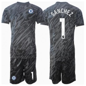Chelsea Robert Sanchez #1 Målvakt Bortatröja Barn 2024-25 Kortärmad (+ Korta byxor)