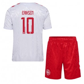 Danmark Christian Eriksen #10 Bortatröja Barn EM 2024 Kortärmad (+ Korta byxor)