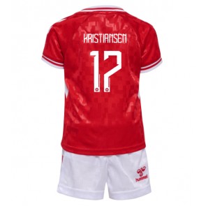 Danmark Victor Kristiansen #17 Hemmatröja Barn EM 2024 Kortärmad (+ Korta byxor)