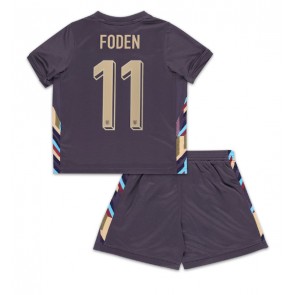 England Phil Foden #11 Bortatröja Barn EM 2024 Kortärmad (+ Korta byxor)