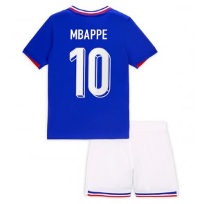 Frankrike Kylian Mbappe #10 Hemmatröja Barn EM 2024 Kortärmad (+ Korta byxor)
