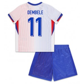 Frankrike Ousmane Dembele #11 Bortatröja Barn EM 2024 Kortärmad (+ Korta byxor)