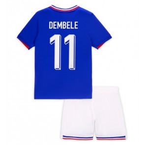 Frankrike Ousmane Dembele #11 Hemmatröja Barn EM 2024 Kortärmad (+ Korta byxor)