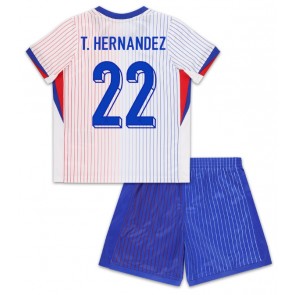 Frankrike Theo Hernandez #22 Bortatröja Barn EM 2024 Kortärmad (+ Korta byxor)