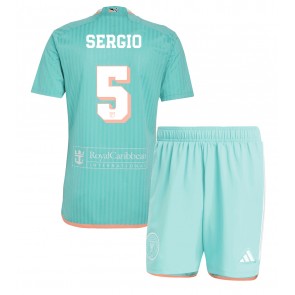 Inter Miami Sergio Busquets #5 Tredje Tröja Barn 2024-25 Kortärmad (+ Korta byxor)