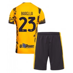Inter Milan Nicolo Barella #23 Tredje Tröja Barn 2024-25 Kortärmad (+ Korta byxor)