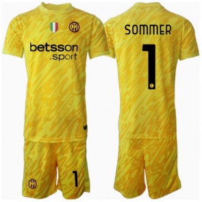 Inter Milan Yann Sommer #1 Målvakt Bortatröja Barn 2024-25 Kortärmad (+ Korta byxor)